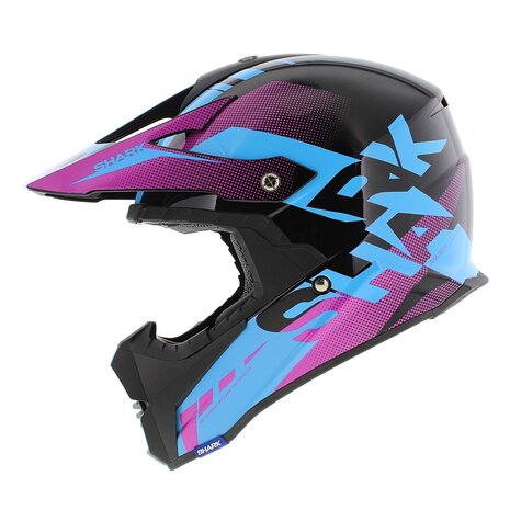 Shark Varial Anger MX helmet gloss black pink blue - Professional offroad racing helmet