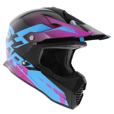 Shark Varial Anger MX helmet gloss black pink blue - Professional offroad racing helmet
