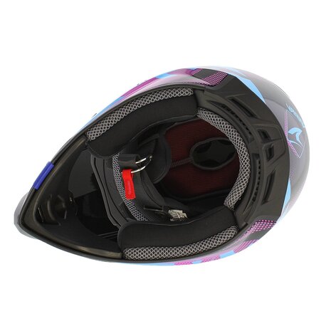 Shark Varial Anger MX helmet gloss black pink blue - Professional offroad racing helmet