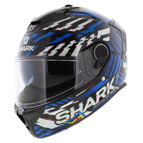 Shark Spartan GT E-Brake - Gloss black blue yellow - Motorcycle helmet