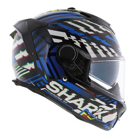 Shark Spartan GT E-Brake - Gloss black blue yellow - Motorcycle helmet
