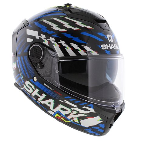 Shark Spartan GT E-Brake - Gloss black blue yellow - Motorcycle helmet