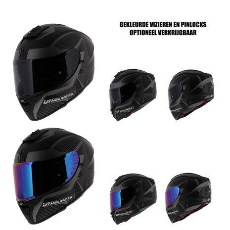 MT Blade 2 Blaster matt black grey - Size S - Full face motorcycle helmet
