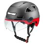 Vito E-Light helmet with visor gloss black red for E-bike / Speed Pedelec