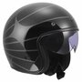 LS2 OF601 Bob II Open Face Motorcycle Helmet  - Cosmic gloss black grey