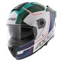 Axxis Hawk SV Evo full face helmet Spear A6 gloss green white blue