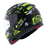 LS2 FF353 Rapid Mini Vignette gloss black hi-vision yellow - Size kids S / 47-48 CM_