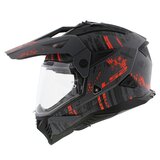 LS2 MX702 Pioneer II adventure helmet Crazy matt grey black red_