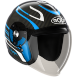 ROOF Jet Helmet Voyager Arrow Carbon Blue White - Open Face ROOF Jet Helmet Voyager Arrow Carbon Blue White - Open Face