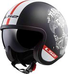 LS2 OF599 Spitfire Inky matt black white red LS2 OF599 Spitfire Inky matt black white red