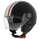 Vito Loreto Jet Roma helmet - Leather Black Italia Vito Loreto Jet Roma helmet - Leather Black Italia