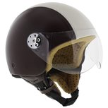 MT Retro Leather helmet dark brown white MT Retro Leather helmet dark brown white