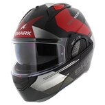 Shark EVO-GT Flip Up Helmet Tekline mat black silver red Shark EVO-GT Flip Up Helmet Tekline mat black silver red