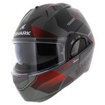 Shark EVO-GT Flip Up Helmet Tekline matt silver black red Shark EVO-GT Flip Up Helmet Tekline matt silver black red