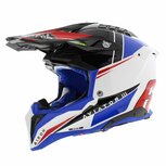 Airoh Helmet Aviator 3 AMS² Push gloss white blue red Airoh Helmet Aviator 3 AMS² Push gloss white blue red